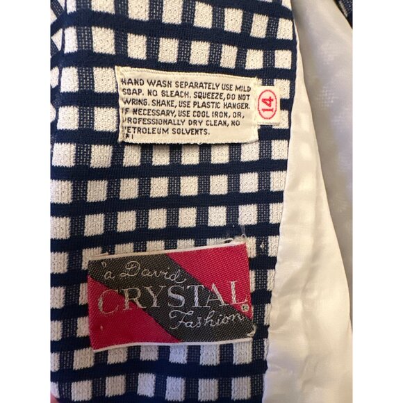 David Crystal Fashion Womens Checkered Blazer Jacket Size 14 - Picture 4 of 5